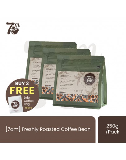 [7am] Freshly Roasted Coffee Bean | 3 Packs x 250g | FREE Drip Coffee x5s